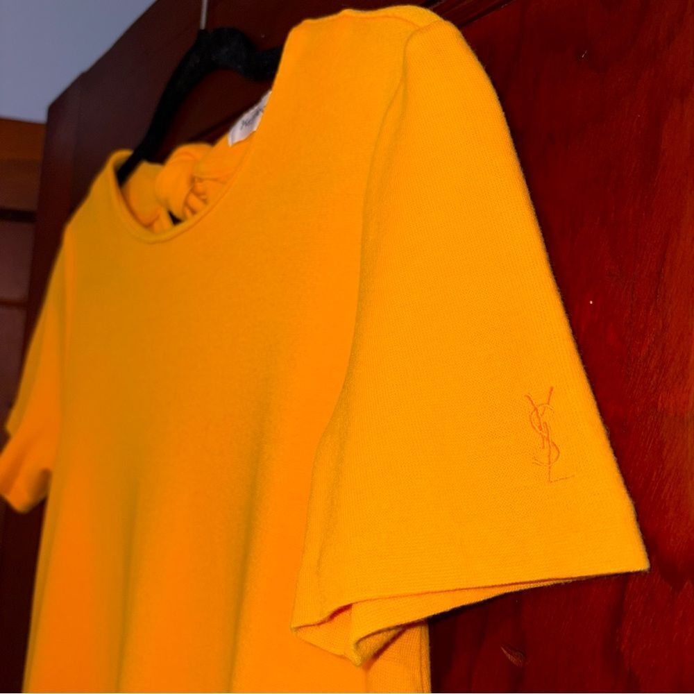 Yves Saint Laurent Vintage Marigold Yellow Knit Tunic Top Size M - Picture 2 of 10